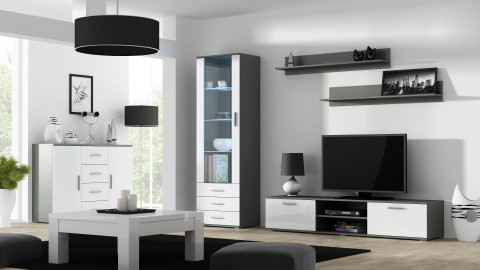 Witryna SOHO S1 szary/ biały połysk - Galeria zdjęcie 4