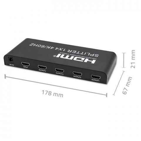 QOLTEC ROZDZIELACZ SPLITTER 4XHDMI 4KX2K | 6GB/S - Galeria zdjęcie 7