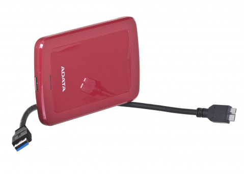 Dysk zewnętrzny HDD ADATA HV300 AHV300-1TU31-CRD (1TB; 2.5"; USB 3.2; czerwony) - Galeria zdjęcie 2