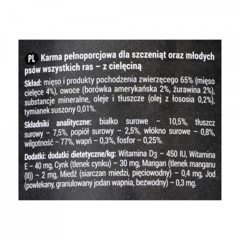 DOLINA NOTECI Rafi junior z cielęciną - mokra karma dla szczeniąt - 400 g - Galeria zdjęcie 2