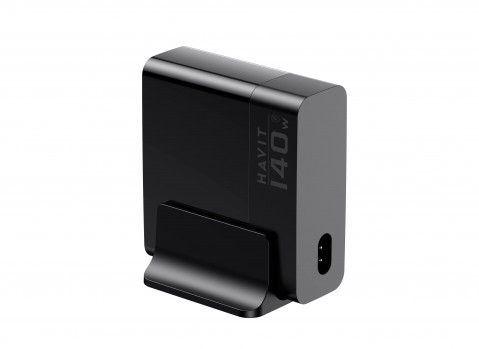 Havit UCLE004 EU - pięcioportowa ładowarka podróżna GaN 140 W, czarna - Galeria zdjęcie 4