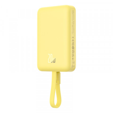 Powerbank Baseus Magnetic Mini Air Wireless 10000mAh 20W+kabel USB C-USB C (żółty) - Galeria zdjęcie 2