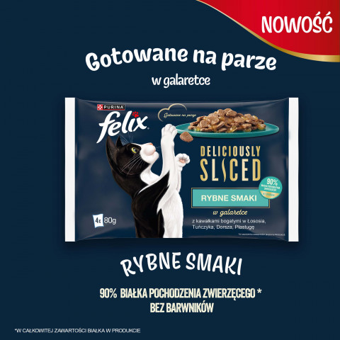 FELIX Deliciously Sliced Rybne Smaki - mokra karma dla kota - 4x 80 g - Galeria zdjęcie 3