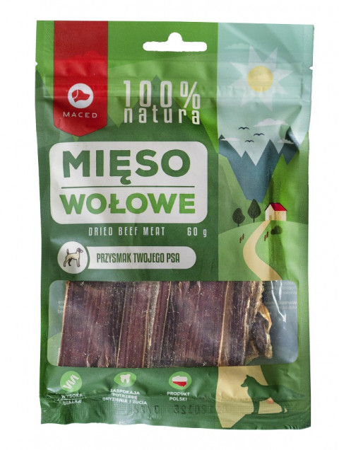 MACED 100% Natura mięso wołowe - przysmak dla psa - 60 g - Galeria zdjęcie 1