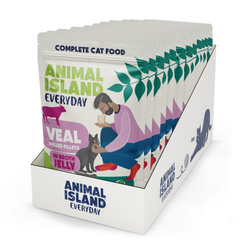 ANIMAL ISLAND Everyday Jelly Cielęcina - mokra karma dla kota - 12 x 85g - Galeria zdjęcie 1
