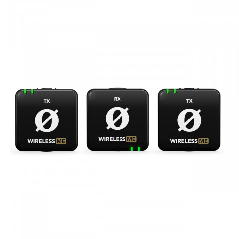 RODE Wireless ME Dual - Kompaktowy bezprzewodowy system mikrofonowy z dwoma nadajnikami do nagrywania dwukanałowego (czarny) - Galeria zdjęcie 1