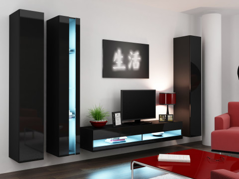Regał VIGO NEW 180/40/30 czarny/czarny połysk - Galeria zdjęcie 10