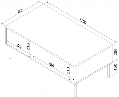 Ława/stolik TRESSE 110x60x40 zieleń mat - Galeria zdjęcie 3