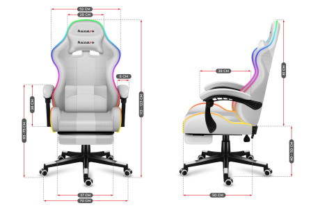 Fotel gamingowy Huzaro Force 4.7 RGB White - Galeria zdjęcie 3