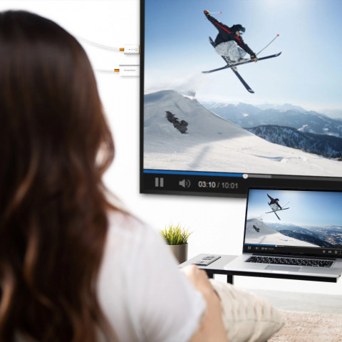 Nadajnik i odbiornik audio/video bezprzewodowy j5create ScreenCast HDMI™ Wireless Display; kolor biały JVAW56-N - Galeria zdjęcie 5