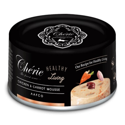 CHERIE Mus z kurczaka
i marchewki - mokra karma dla kota - 3x80g - Galeria zdjęcie 2