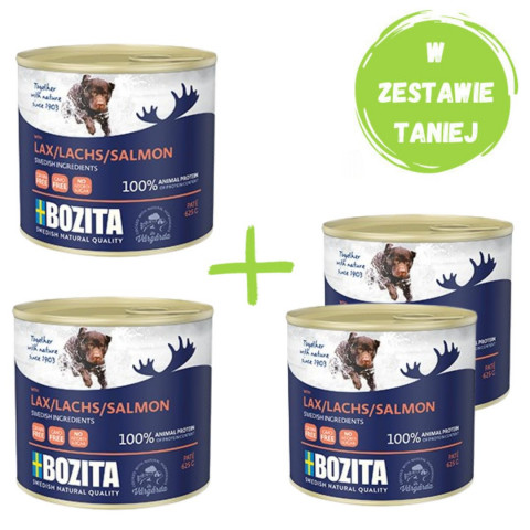 BOZITA Łosoś - mokra karma dla psa - 2x625g + 2x625g GRATIS! - Galeria zdjęcie 1