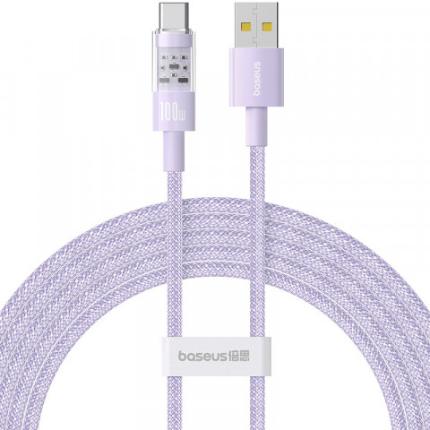 Kabel Baseus Gem USB-USB C 100W 2m (fioletowy) - Galeria zdjęcie 1