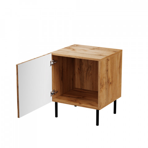 Szafka nocna 2szt. JUNGLE 53,5x40,5x44 dąb wotant + czarne nóżki - Galeria zdjęcie 2