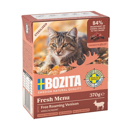 BOZITA Fresh Menu Sterilised Dziczyzna - mokra karma dla kota - 2x370g + GRATIS - Galeria zdjęcie 4