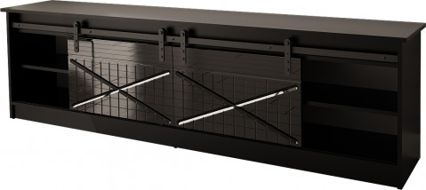Szafka RTV GRANERO 200x56,7x35 czarny/czarny poł - Galeria zdjęcie 2