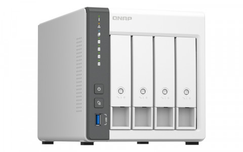 Qnap TS-433-4G, Tower, 4 x 2.5"/3.5" SATA , ARM 2.0GHz Quad core, 4GB, 1 x 2.5GbE + 1 x GbE, External adapter (PSU) - Galeria zdjęcie 2