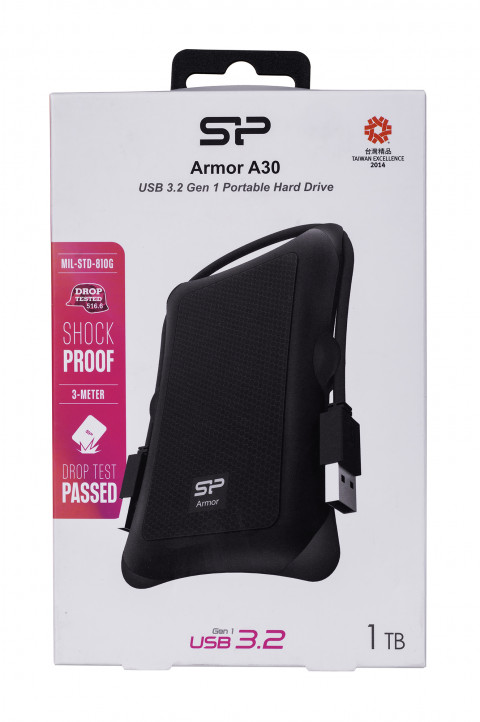 Dysk zewnętrzny HDD Silicon Power Armor A30 (1TB; 2.5"; USB 3.2; 5400 obr/min; Black; SP010TBPHDA30S3A) - Galeria zdjęcie 3