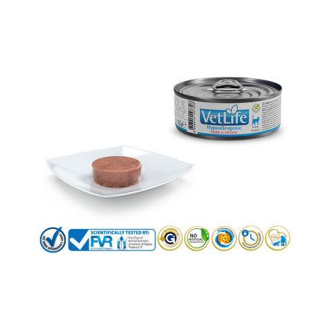 FARMINA Vet Life Hypoallergenic Pork & Potato - mokra karma dla kota - 85 g - Galeria zdjęcie 2