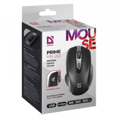 DEFENDER MYSZ PRIME MB-053 RF SILENT CZARNA OPTICAL - Galeria zdjęcie 4