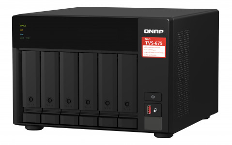 Qnap TVS-675-8G, Tower, 6 x 2.5"/3.5" SATA, Zhaoxin Kaixian KX-U6580 8C/8T, 8GB (1x 8GB) DDR4 SODIMM , 2 x 2.5GbE, Single PSU, 250W - Galeria zdjęcie 5