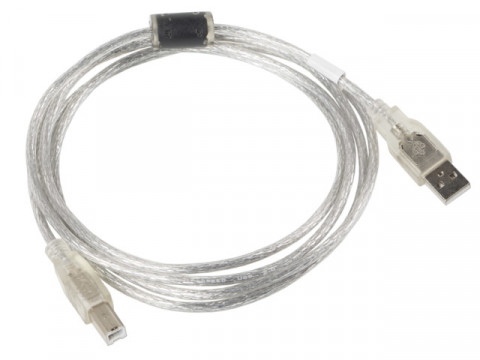 Lanberg kabel usb 2.0 am-bm 1.8m, ferryt, transpar ca-usba-12cc-0018-tr - Galeria zdjęcie 2