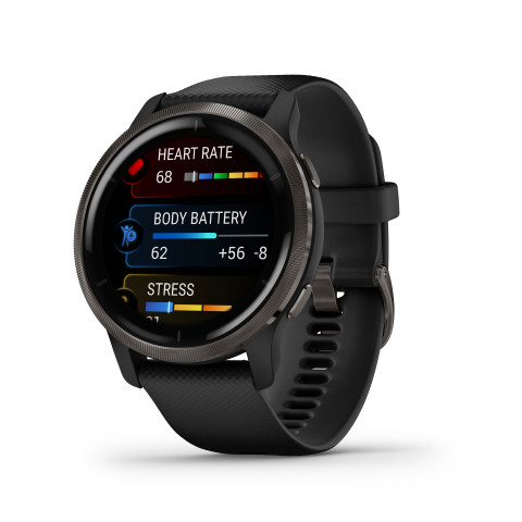 Zegarek Garmin Venu 2 (45 mm) Slate Stainless Steel Bezel / Black Case / Silicone Band - Galeria zdjęcie 7