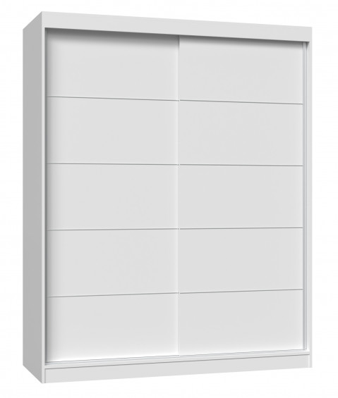 Szafa z drzwiami przesuwnymi i ozdobnymi szprosami IGA 160x61xH200 biel - Galeria zdjęcie 1