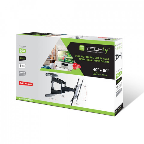 TECHLY UCHWYT ŚCIENNY TV LED/LCD 40-80 CALI 50KG O - Galeria zdjęcie 2