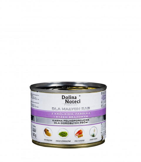DOLINA NOTECI Premium z Królikiem, fasolką i ryżem - mokra karma dla psa - 185 g - Galeria zdjęcie 1
