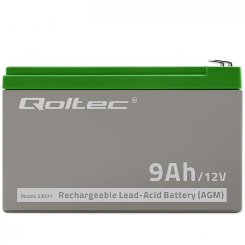 QOLTEC AKUMULATOR ŻELOWY 12V | 9AH | MAX.90A | AGM - Galeria zdjęcie 4