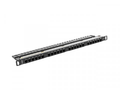 Lanberg patch panel 24 port 0.5u kat.6 utp czarny ppu6-0024-b - Galeria zdjęcie 2