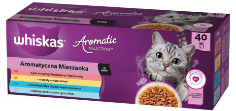 WHISKAS Aromatic selection Miks smaków - mokra karma dla kota - 40x85g - Galeria zdjęcie 1