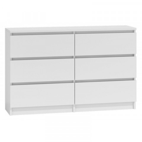 M6 MALWA KOMODA 120CM 6 SZUFLAD BIAŁY - Galeria zdjęcie 2