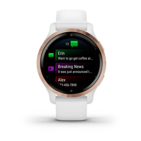 Zegarek Garmin Venu 2S (40 mm) Rose Gold Stainless Steel Bezel / White Case / Silicone Band - Galeria zdjęcie 4