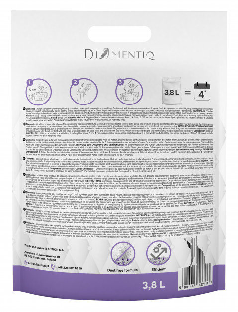DIAMENTIQ Żwirek Lavender Silikonowy, Niezbrylający się dla kota - 8x3,8 l - Galeria zdjęcie 4