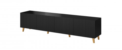 Szafka RTV PAFOS 200x40x52 czarny mat - Galeria zdjęcie 1