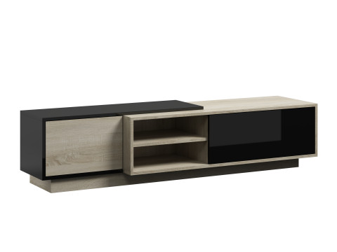 Szafka RTV SIGMA1 180 sonoma/czarny połysk - Galeria zdjęcie 2