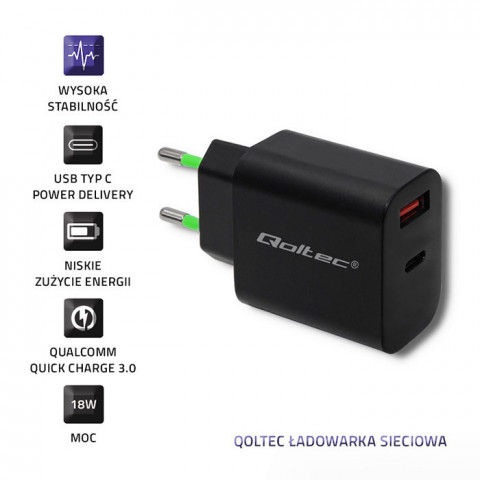 QOLTEC ŁADOWARKA SIECIOWA 18W | 5-12V | 1.5-3A - Galeria zdjęcie 3