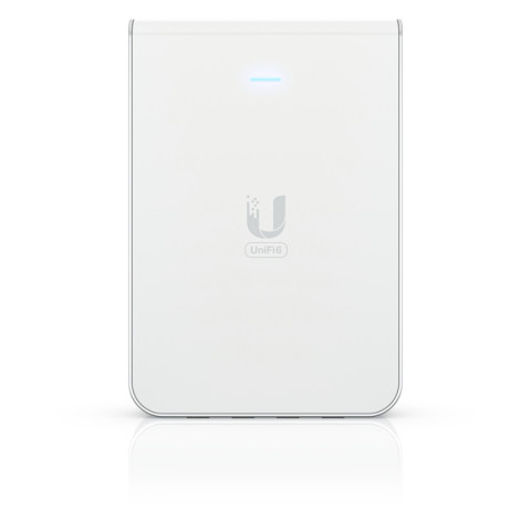 Acces Point Wi-Fi 6 Ubiquiti UniFi U6 In-Wall 2.4GHz(2x2)/5GHz(4x4)/6GHz(–) PoE+/PoE 4x1G 1x2,5G - Galeria zdjęcie 1