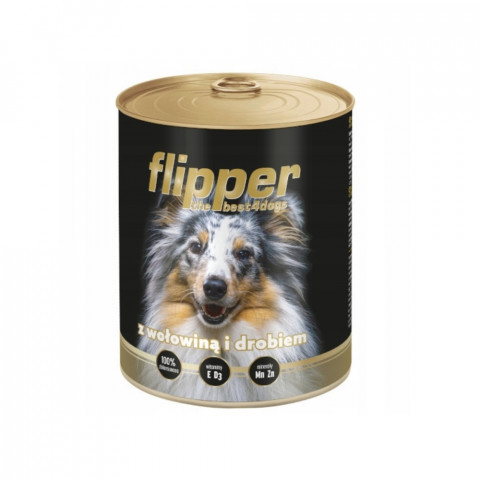 DOLINA NOTECI Flipper z wołowiną i drobiem - mokra karma dla psów - 800 g - Galeria zdjęcie 1