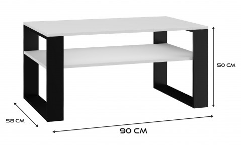 Stolik ława MODERN 1P biały/czarny - Galeria zdjęcie 4