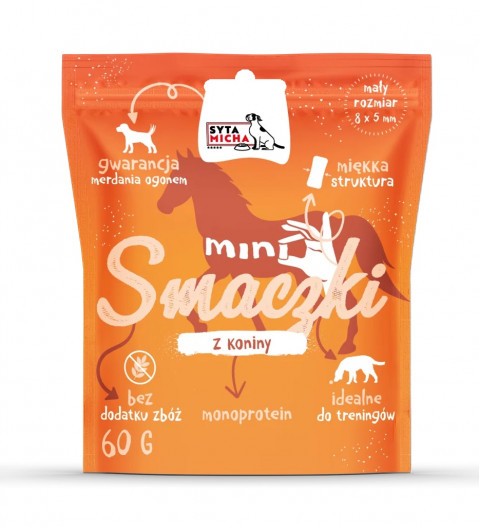 SYTA MICHA Mini smaczki z koniny - przysmak dla psa - 60g - Galeria zdjęcie 1