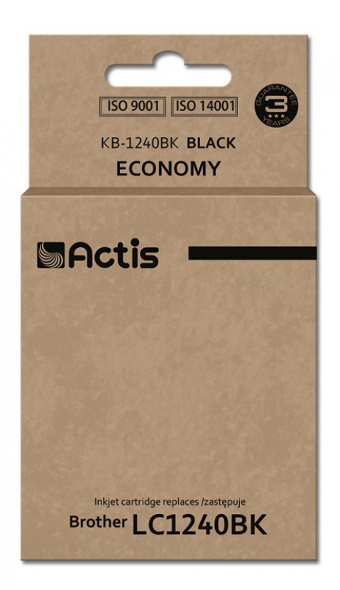 Actis KB-1240Bk Tusz do drukarki Brother, Zamiennik Brother LC1240BK/LC1220BK; Standard; 19 ml; 600 stron, czarny. - Galeria zdjęcie 1