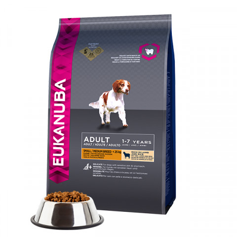 EUKANUBA Adult Small&Medium Breeds Lamb&Rice - sucha karma dla psa - 12 kg - Galeria zdjęcie 2