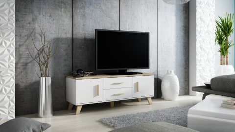 RTV LOTTA 140 2D2S biały+ dąb sonoma - Galeria zdjęcie 3