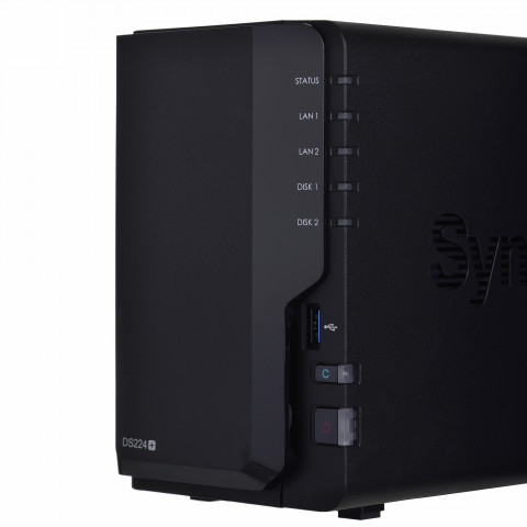 NAS Synology DS224+; Tower; 2x (3.5" SATA HDD); Intel Celeron J4125;,2GB DDR4 (max. 6GB), 2x 1GbE RJ-45 - Galeria zdjęcie 6