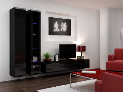 Zestaw meblowy VIGO 3 czarny/czarny połysk - Galeria zdjęcie 1