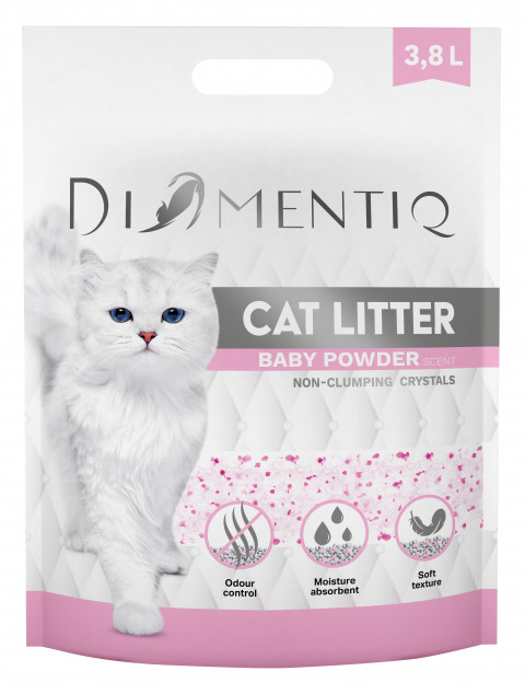 DIAMENTIQ Żwirek Baby Powder Silikonowy, Niezbrylający się dla kota - 3,8 l - Galeria zdjęcie 1