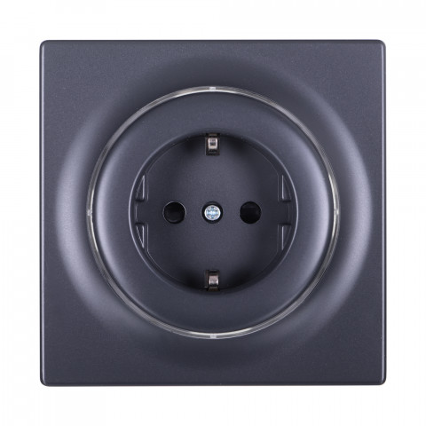 FIBARO Walli Gniazdko N Outlet type F antracyt FGWSONF-011-8 - Galeria zdjęcie 1
